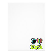Bright Eye Heart I Love Math Custom Letterhead