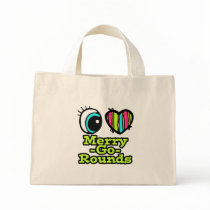 Bright Eye Heart I Love Merry-Go-Rounds Canvas Bags