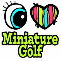 Bright Eye Heart I Love Miniature Golf Photo Cut Outs