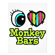 Bright Eye Heart I Love Monkey Bars Personalized Announcement