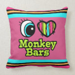 Bright Eye Heart I Love Monkey Bars Throw Pillows