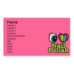 Bright Eye Heart I Love Nail Polish business cards