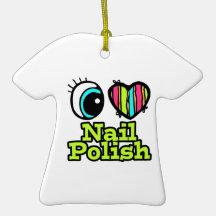 Bright Eye Heart I Love Nail Polish Christmas Tree Ornaments