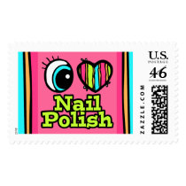 Bright Eye Heart I Love Nail Polish Stamps