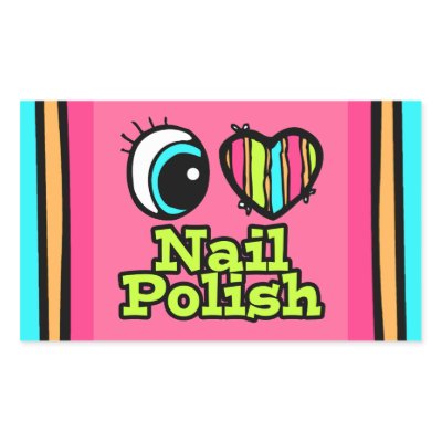 Bright Eye Heart I Love Nail Polish Sticker by super_shop