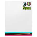 Bright Eye Heart I Love Neptune Custom Letterhead