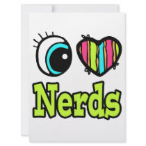 Bright Eye Heart I Love Nerds Personalized Announcements
