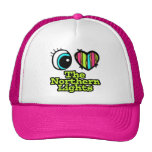 Bright Eye Heart I Love Northern Lights Mesh Hat