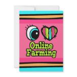 Bright Eye Heart I Love Online Farming Custom Invitations