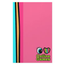 Bright Eye Heart I Love Online Games Custom Stationery