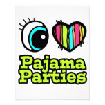 Bright Eye Heart I Love Pajama Parties Custom Invite