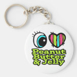 Bright Eye Heart I Love Peanut Butter and Jelly Keychain
