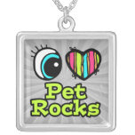 Bright Eye Heart I Love Pet Rocks Personalized Necklace