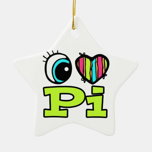 Bright Eye Heart I Love Pi Christmas Tree Ornaments