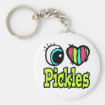 Bright Eye Heart I Love Pickles Key Chain