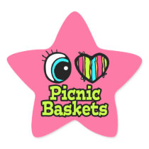 Bright Eye Heart I Love Picnic Baskets Stickers