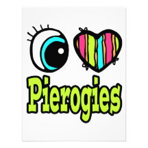 Bright Eye Heart I Love Pierogies Custom Invites