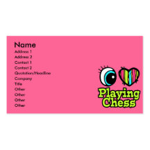 Bright Eye Heart I Love Playing Chess Business Card