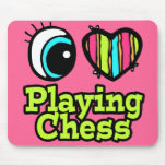 Bright Eye Heart I Love Playing Chess Mouse Pads