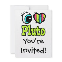 Bright Eye Heart I Love Pluto Invite
