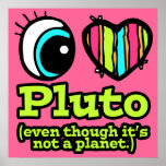 Bright Eye Heart I Love Pluto Posters