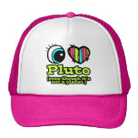 Bright Eye Heart I Love Pluto Trucker Hats