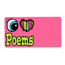 Bright Eye Heart I Love Poems Custom Shipping Labels