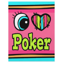 Bright Eye Heart I Love Poker Flyer Design