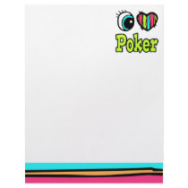 Bright Eye Heart I Love Poker Letterhead Design