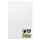 Bright Eye Heart I Love Poker Personalized Stationery