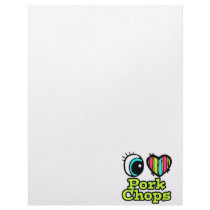 Bright Eye Heart I Love Pork Chops Personalized Letterhead
