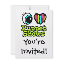 Bright Eye Heart I Love Puppet Shows Invites