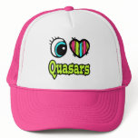 Bright Eye Heart I Love Quasars hats