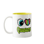 Bright Eye Heart I Love Quasars mugs