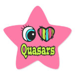 Bright Eye Heart I Love Quasars stickers