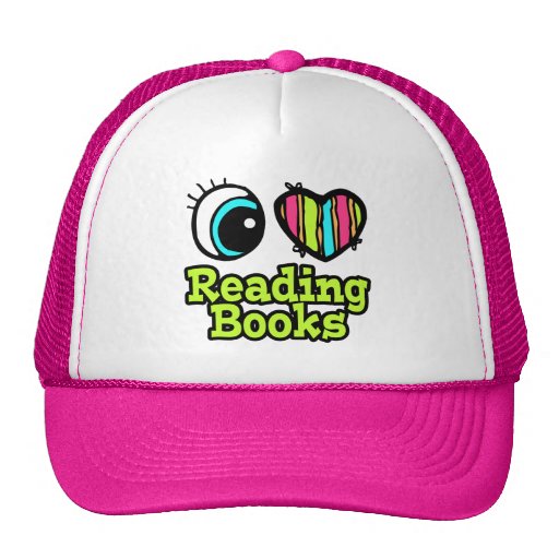 Bright Eye Heart I Love Reading Books Trucker Hats