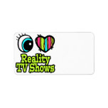 Bright Eye Heart I Love Reality TV Shows Personalized Address Labels