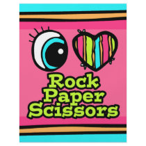 Bright Eye Heart I Love Rock Paper Scissors Flyer Design