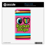 Bright Eye Heart I Love Rocket Ships Decal For The iPhone 4S
