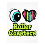 Bright Eye Heart I Love Roller Coasters Personalized Announcements
