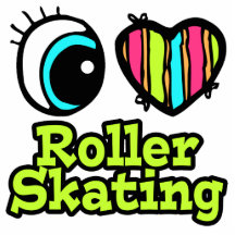 Bright Eye Heart I Love Roller Skating Photo Cutout