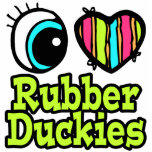 Bright Eye Heart I Love Ruber Duckies Acrylic Cut Outs