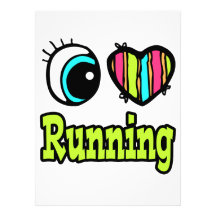 Bright Eye Heart I Love Running Personalized Invite