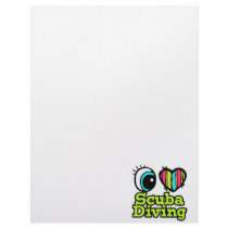 Bright Eye Heart I Love Scuba Diving Personalized Letterhead