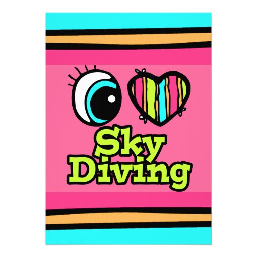 Bright Eye Heart I Love Skydiving Custom Invite