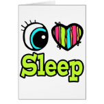 Bright Eye Heart I Love Sleep Greeting Card
