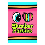 Bright Eye Heart I Love Slumber Parties Custom Invite