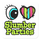 Bright Eye Heart I Love Slumber Parties stickers