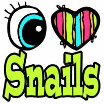 Bright Eye Heart I Love Snails Acrylic Cut Outs