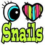 Bright Eye Heart I Love Snails Acrylic Cut Outs